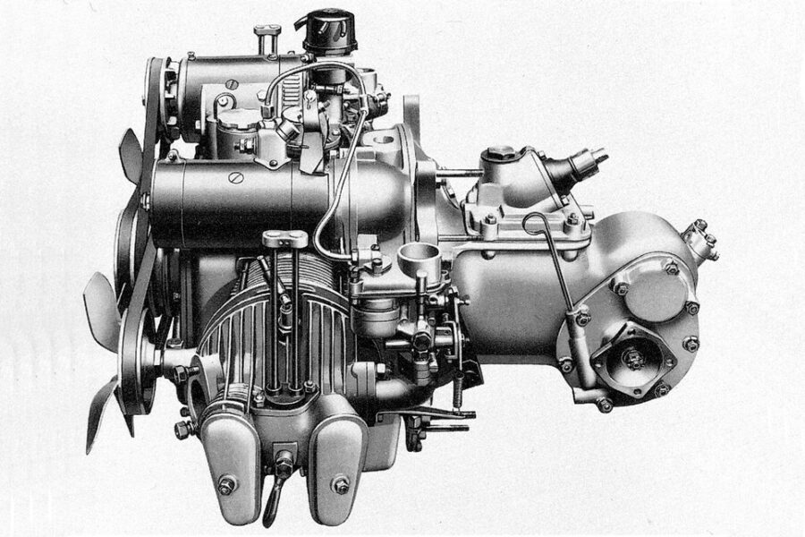 “Opposizione” a due cilindri in un unico blocco (Panhard Flat-Twin)